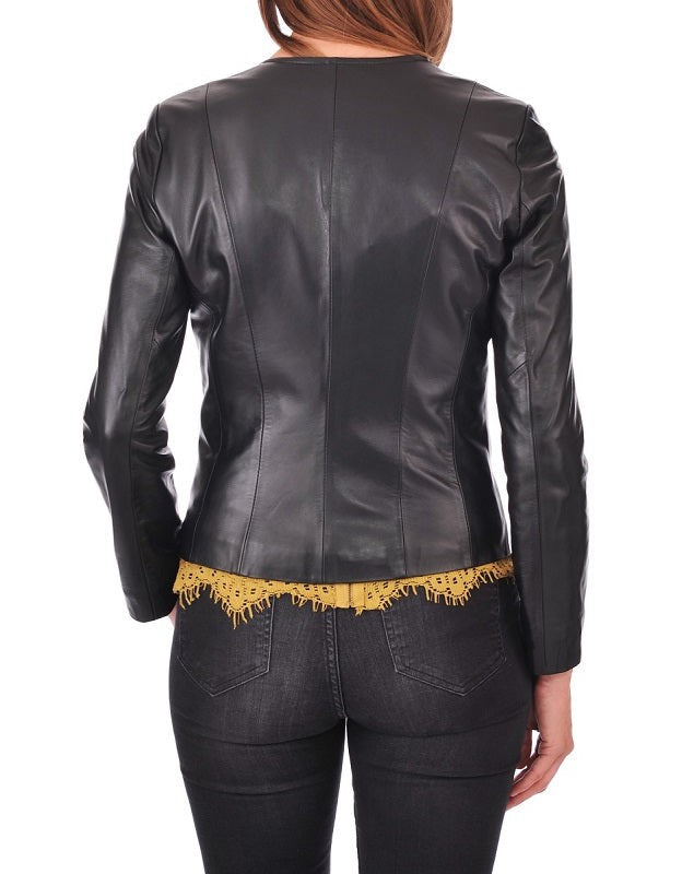Eclipse Black Leather Biker Jacket