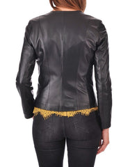 Eclipse Black Leather Biker Jacket