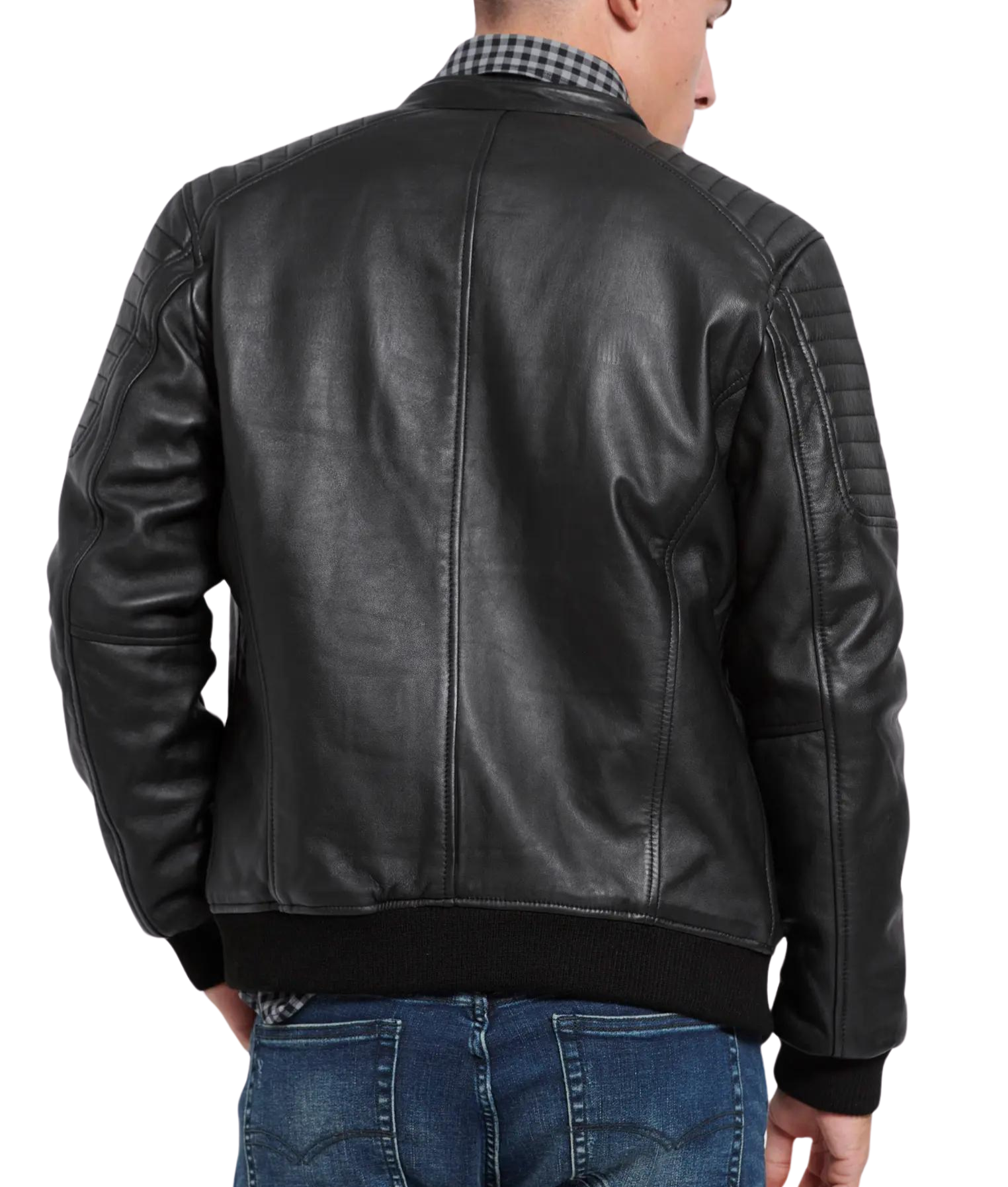 Legend Black Leather Bomber Jacket