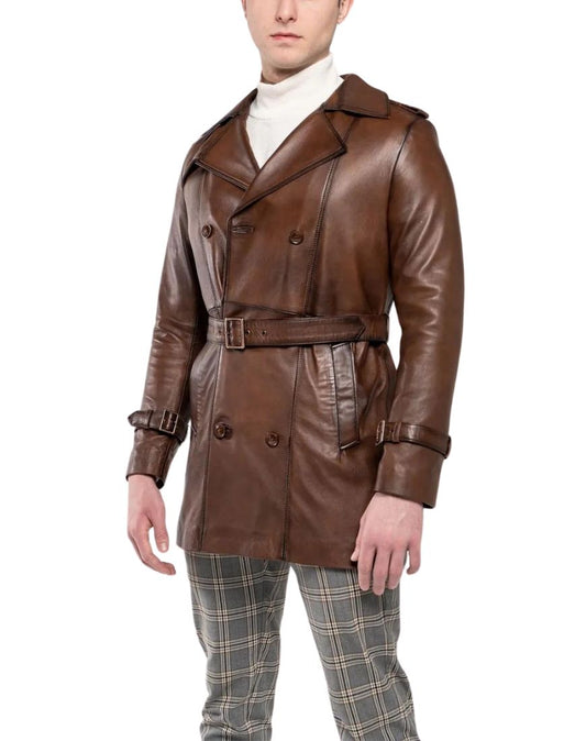 Fenix Brown Waxed Leather Coat