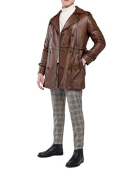 Fenix Brown Waxed Leather Coat