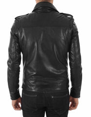 Titan Black Leather Biker Jacket