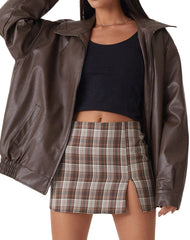 Isla Brown Baggy Leather Jacket