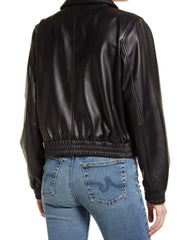 Uma Black Oversized Leather Jacket
