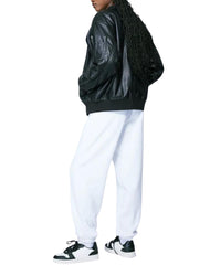 Xena Black baggy-fit Leather Jacket