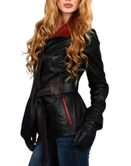 Unica Black Leather Coat