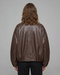 The Veya – Women's Brown Real Lambskin Oversized Belted Leather Jacket