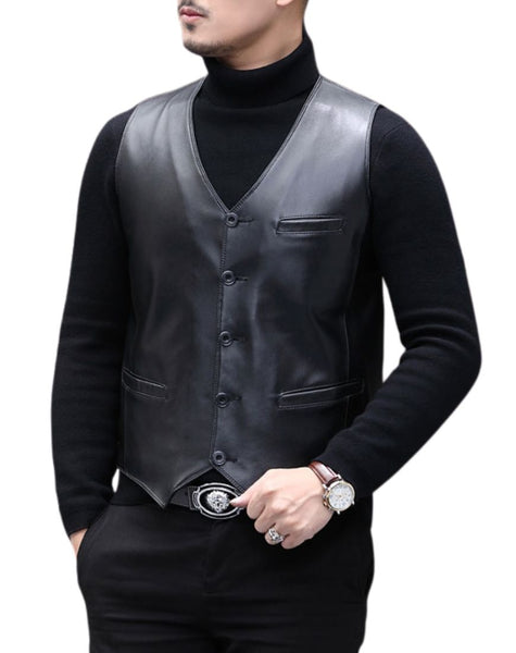 Men's Zorro Black Leather Vest – Amrika Leather